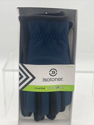 Guantes activos Isotoner Smart Touch Technology para hombre negros grandes azul marino nuevos Ch13 Foto 1 de 4