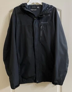 Marmot Jacket Mens Black Ramble Shell Only Size Medium Hood - Picture 1 of 10