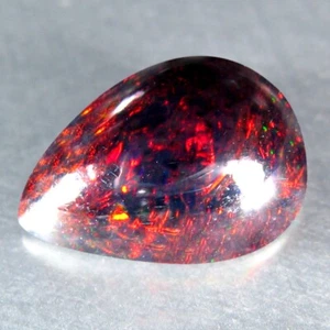 3.19 CT AMAZING MULTI-COLOR SPARKLING NATURAL SOLID BLACK OPAL FROM ETHIOPIA - Picture 1 of 4