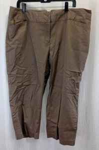 Lane Bryant Capri Pants Women's Size 20 Brown Workwear High Rise Double Button - Picture 1 of 15
