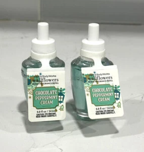 2 Bath & Body Works Wallflower Fragrance Refill Bulb Chocolate Peppermint Cream - Picture 1 of 2