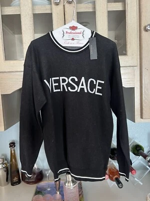 Black and White Versace Women’s Crewneck Sweater - Image 1 of 4