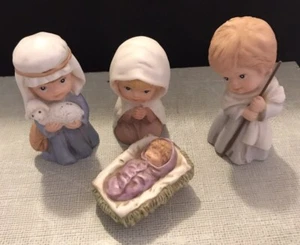 HOMCO 4 PIECE NATIVITY #5258 - VTG Porcelain Creche Taiwan - Picture 1 of 5