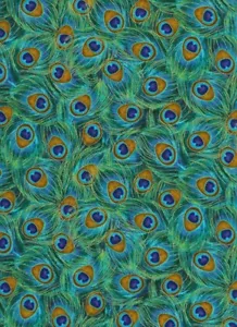 Timeless Treasures Peacock Feathers packed 100% Cotton Fabric sold by the yard - Picture 1 of 1
