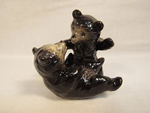 Vintage Goebel W. Germany Black Bear Cubs Playing Figurine - Picture 1 of 9