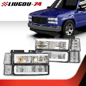 Faros LED DRL aptos para 94-99 Chevy Suburban C/K Tahoe GMC Yukon cromo transparente - Imagen 1 de 10