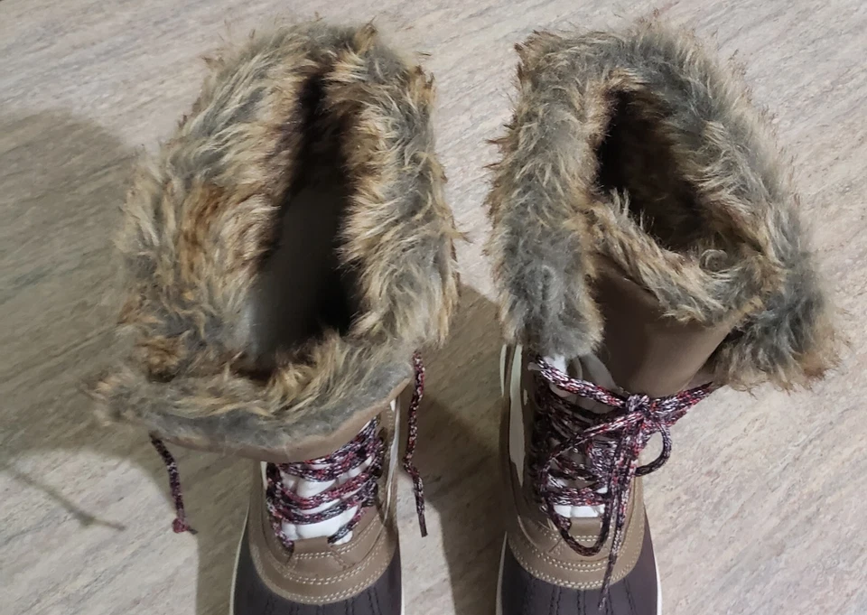 Call It Spring Vegan Leather Water Resistant Faux Fur Lined Winter Boots. Size 7 - Image 1 of 4