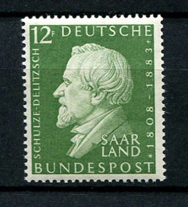 Germany - Saarland : Hermann Schulze-Delitsch birthday stamp from 1958 - mint NH - Picture 1 of 1