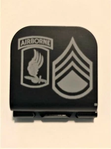 US ARMY 173rd With Staff Sgt Stripes  Laser Etched Aluminum Hat Clip Brim-it - Picture 1 of 9