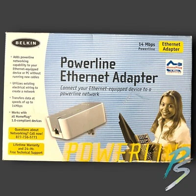 BELKIN Powerline 14Mbps Ethernet Adapter Ver. 1104 F5D4070 - Image 1 of 4