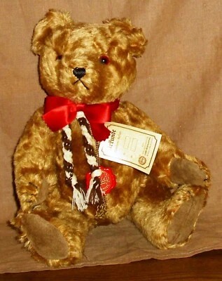 Teddy-Hermann Hirschaid-80iger-34cm-hart gestopft-braun-lim.-Zustand 1 - Bild 1 von 4