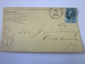 US 1873 COVER REV. H.R. WILSON DD RETURN ADDRESS NEW YORK NY CANCEL STAMP #147 - Picture 1 of 3