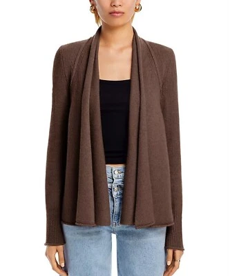 Cárdigan drapeado de cachemir AQUA frente abierto cachemir en champiñón $188 talla pequeña Foto 1 de 4