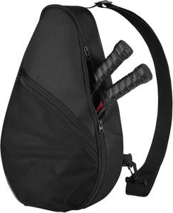 Padel Racket Bag – Pickleball Paddle Sling Backpack w/ Mesh Pocket for 2 Paddles - Picture 1 of 12