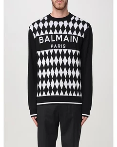 Balmain Harlequin Knit Jumper Men Black Sweaters - Picture 1 of 6