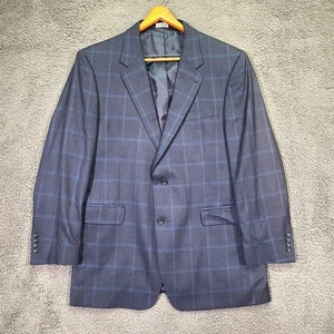 Jos. A. Bank Herren Signature Blazer 46R Wolle Seide Navy Fensterscheibe Hahnentritt - Bild 1 von 23