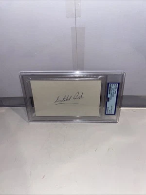 Satchel Paige Autographed 3 x 5 Index Card PSA/DNA Slabbed  - Image 1 of 3