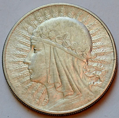 Polonia 10 Zlotych, 1932, Reina Jadwiga, Londres Como Nuevo Foto 1 de 2