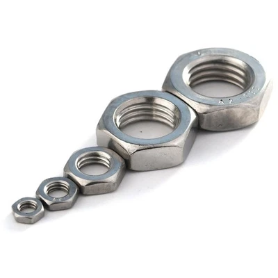 Sechskantmutter Edelstahl A2 niedrig DIN439 M4 M5 M6 M8 M10 M12 M14 M16 bis M24 - Bild 1 von 4