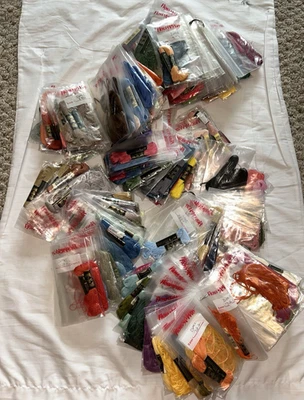 DMC Embroidery Floss Lot of over 200 Colors Skeins Floss A Way Bags New & Used - Image 1 of 4