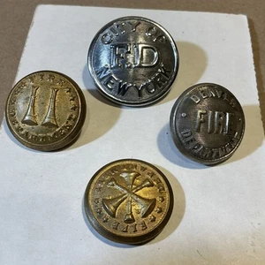 2 Vintage Fire Department Buttons New York Denver Colorado INV-AT03 - Picture 1 of 10