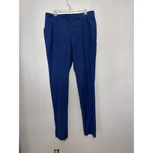 Ted Baker London Mens Chino Pants Blue Pockets Raw Hem Flat Front 38x38 New - Picture 1 of 8