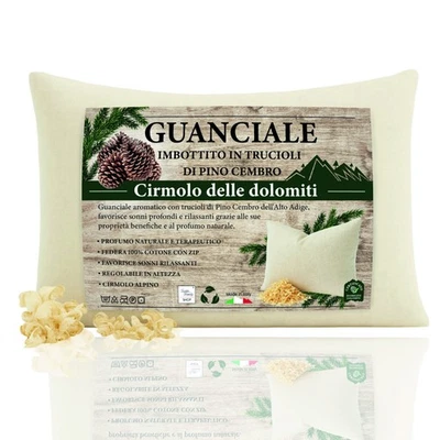 Guanciale Pino Cembro Alto Adige 50x80 - Cuscino Cirmolo Naturale Sonno Profondo - Immagine 1 di 4