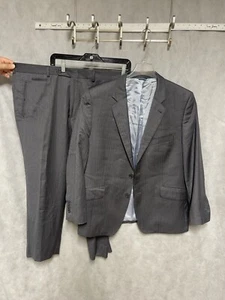 Bespoke Suit Men 43S Gray Micro Herringbone Surgeon Cuff Wool 39X27 Pants Luxury - Picture 1 of 19