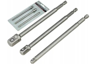 Akkuschrauber Stecknüsse Adapter Set  3-tlg  LANGE Nussadapter 1/4 3/8 1/2 - Bild 1 von 3