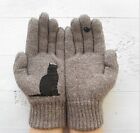 Damen Winter Niedliche Katze Vogel Vollfinger Handschuhe Gestrickte Cotton Glove