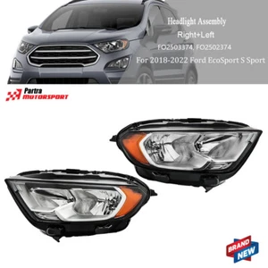 For Ford EcoSport 2018-2021 2022 Driver/Left Side Halogen Headlight Black Clear - Picture 1 of 13