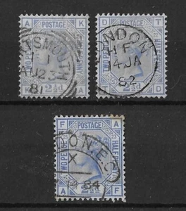 GB 1881 QV 2.5d Azul SG157 Placa 21, 22 y 23 Usado Cat£125 - Imagen 1 de 2