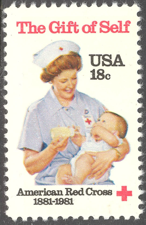 Scott 1910, The 18¢ American Red Cross Centennial from 1981 - Mint, Never Hinged - Image 1 of 1