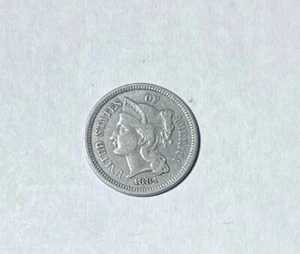 1881 three cent nickel - Picture 1 of 2