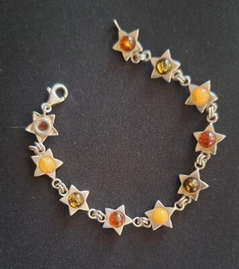 Sterling Silver 925 Amber Bracelet! - Picture 1 of 9