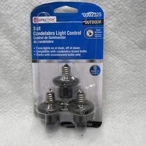 Utilitech Bronze Candelabra Automatic Dusk to Dawn Light Control 3 Pack - Picture 1 of 4