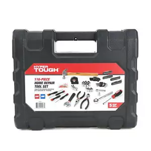 Hyper Tough 116pc Home Repair Tool Set, New, 11inX13inX3in 6.06lb - Picture 1 of 9
