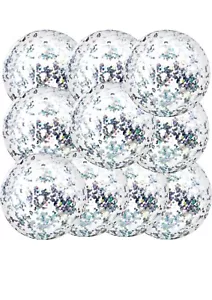 10 Pezzi Palline da Spiaggia Gonfiabili Glitter Palline da Piscina 16 Pollici (Argento) - Foto 1 di 4