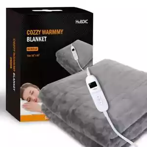 Electric Heated Throw Blanket Soft Cozy Fleece 6 Levels Auto-Off Washable 50x60 - Picture 1 of 20