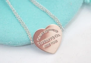 Tiffany & Co. Silver & Rubedo Metal Return to Heart Double Chain Bracelet 6.7" - Picture 1 of 7