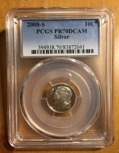 2008 S 10C Silver Roosevelt Dime PCGS PR70DCAM - Picture 1 of 4