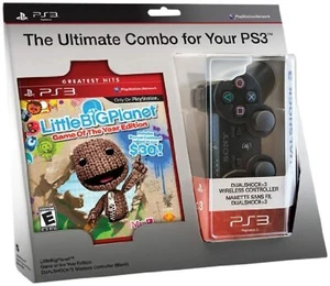 Little Big Planet Juego Y Negro DualShock 3 Controlador Inalámbrico Paquete 1Z - Imagen 1 de 3