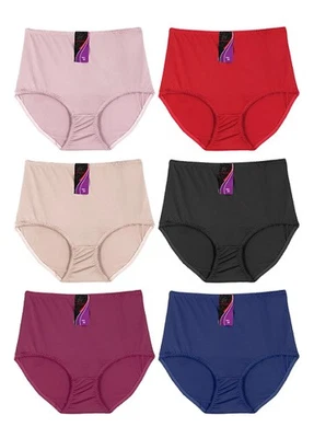 Women's Multicolor Nylon Satin Soft Stretch Colorful Girdle Panties 12 Pack - Image 1 of 2