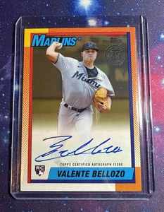 2025 Topps Series 1 #90A-VB Valente Bellozo 1990 Auto Marlins RC Gold /50 - Picture 1 of 2