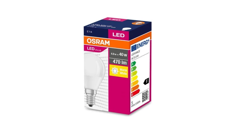 4058075147898 Żarówka LED OSRAM Kulka E14 4,9W LED VALUE CLASSIC P 40 Biała Ciep - Bild 1 von 1