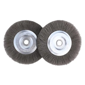 High Efficiency Crimped Stainless Steel Wire Wheel Brush 6in Diameter 16mm Hole - Picture 1 of 24