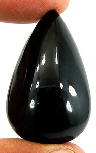 57.60 Ct Natural Black Obsidian Loose Gemstone Cabochon Wire Wrap Stone - 26692 - Picture 1 of 2
