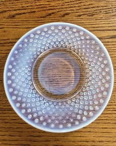 Vintage HTF MCM Fenton Art Glass 8" French Opalescent Hobnail Plate White Clear - Picture 1 of 3