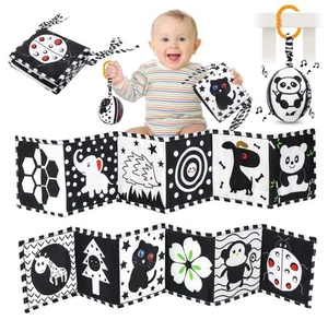 Dreamtop Black & White Reversible Sensory Book with hanging jingly toy - Picture 1 of 4
