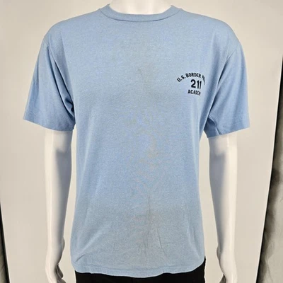 Camiseta De Colección Años 80 Academia de la Patrulla Fronteriza de los Estados Unidos Verde Medio 211 Mapa Gráfico (L) Foto 1 de 4